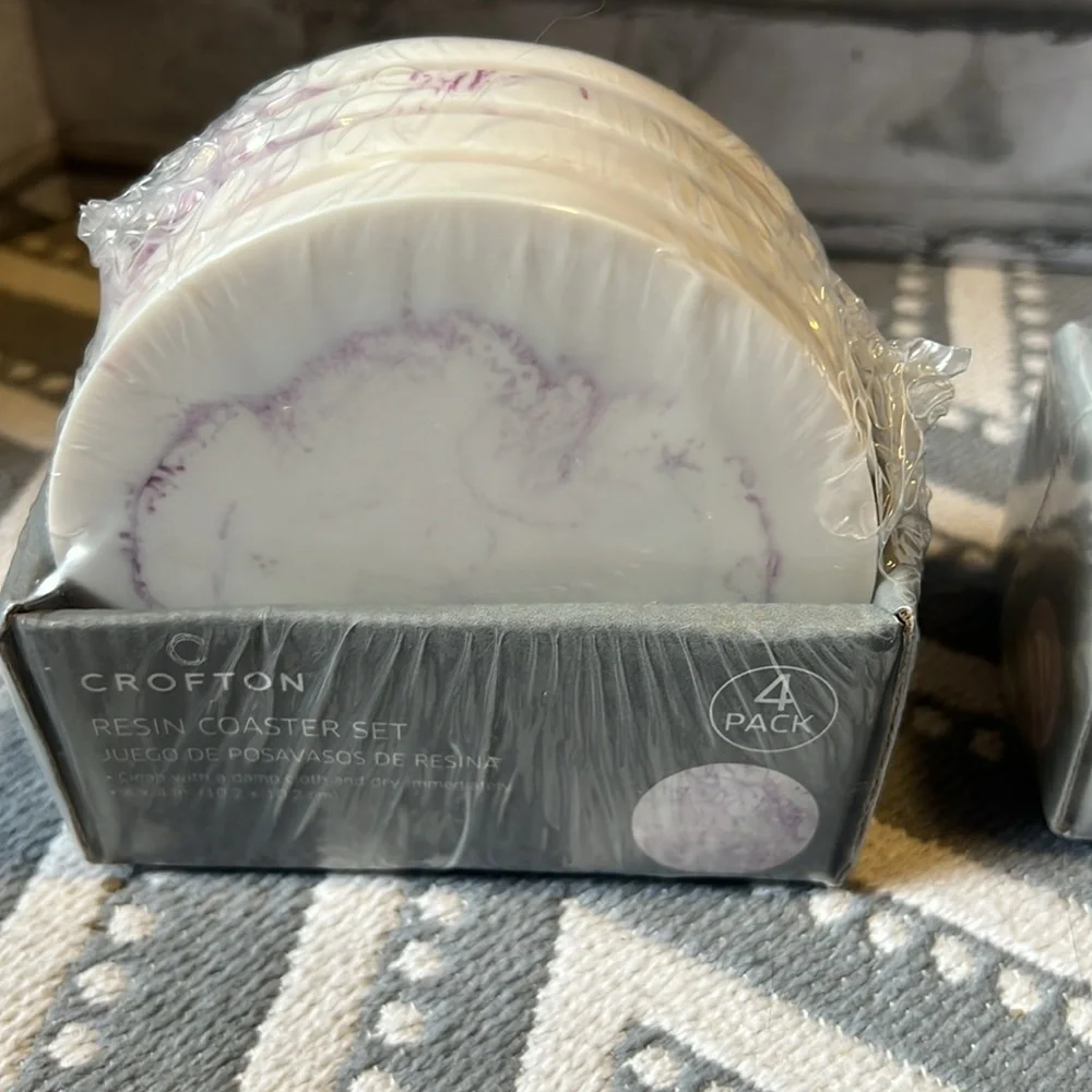 4 pack resin marbled coasters